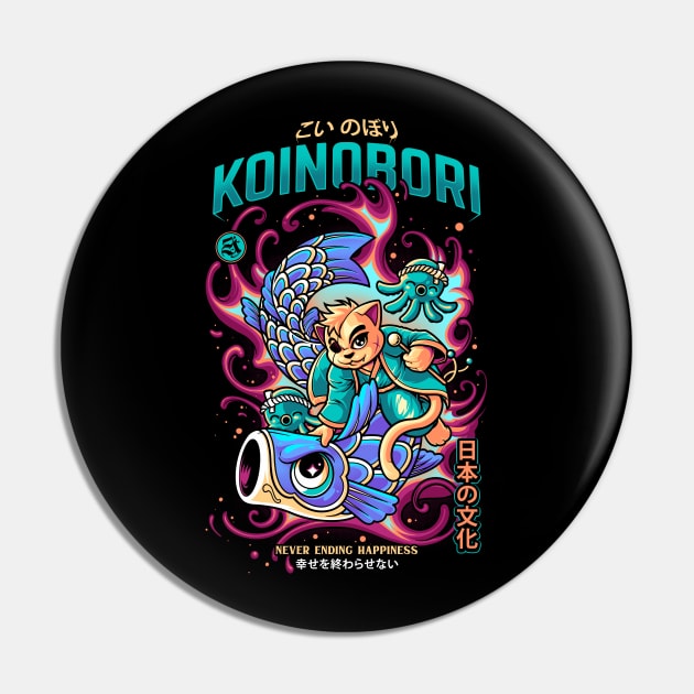 Koinobori Cat Pin by angoes25