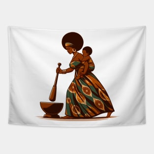 Afrocentric Mother And Baby Tapestry