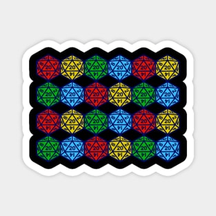 20 sided dice pattern Magnet