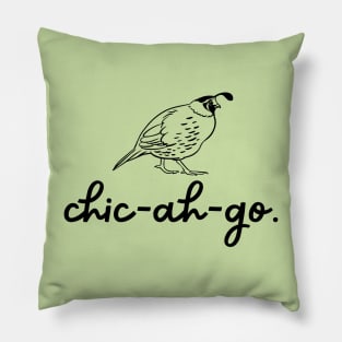 California Quail Call Simple Line Art Pillow