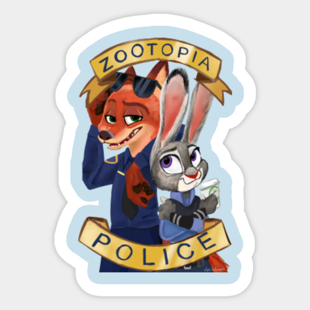 zootopia police zootopia sticker teepublic