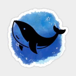 watercolor with whale silhouette Magnet