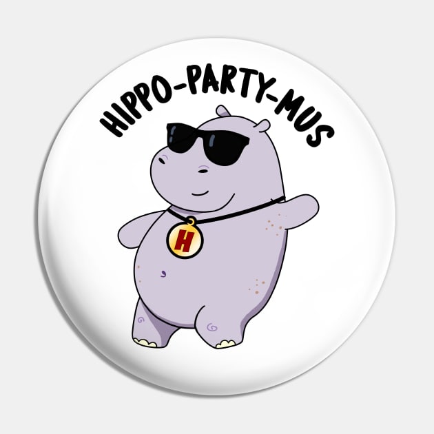 Hippo-party-mus Funny Animal Hippo Pun Pin by punnybone