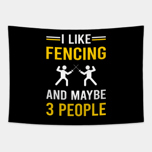 3 People Fencing Fencer Tapestry