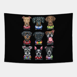 Dogs skateboarding on Skateboard Dogs 2 tee Tapestry