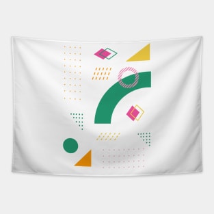 Retro 80s and 90s Memphis Style Geometric Shapes Tapestry