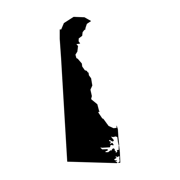 Delaware map in black by Creative Art Store