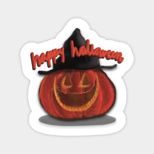 Dark Pumpkin Witch - Fun and fresh digitally illustrated graphic design - Hand-drawn art perfect for stickers and mugs, legging, notebooks, t-shirts, greeting cards, socks, hoodies, pillows and more Magnet