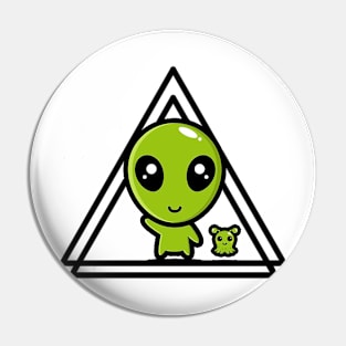 Cute alien logo products Pin