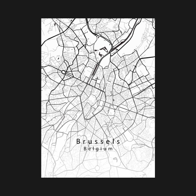 Brussels Belgium City Map by Robin-Niemczyk