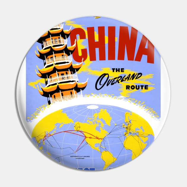 Vintage Travel Poster China the Overland Route Pin by vintagetreasure