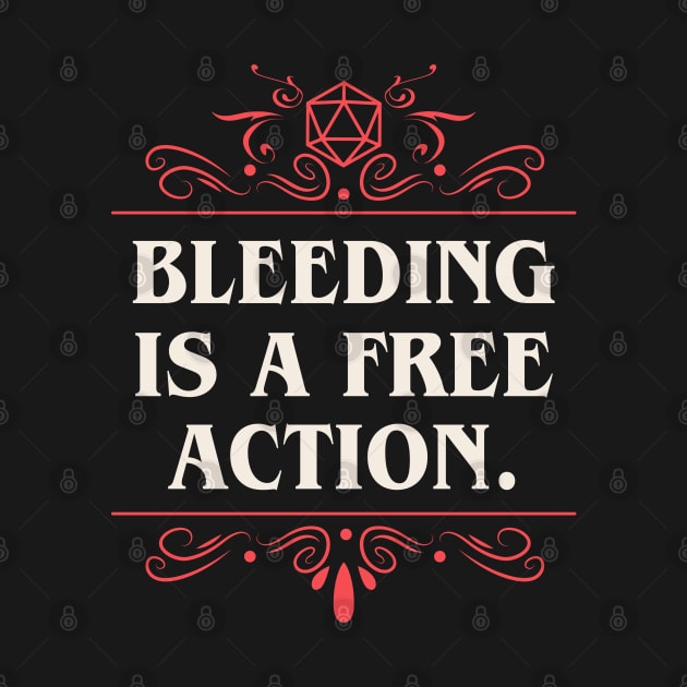 Bleeding is a Free Action Funny Tabletop RPG by pixeptional