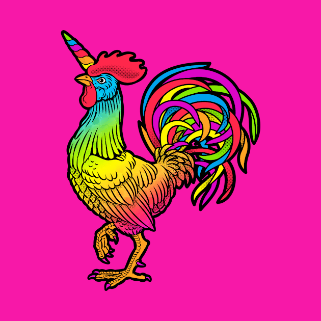 Unicorn Chicken Rainbow by fizzyllama