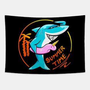 Unicorn Float Shark Summer Tapestry