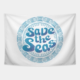 Save the Seas - Weathered Boho Circle Tapestry