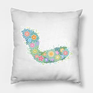"ㄴ" Floral Letter Hangeul Pillow