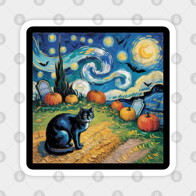 Halloween-Cat Magnet by Creatifly Graphic Tees