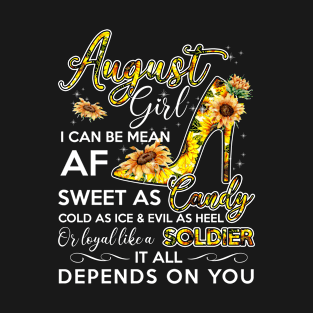 August Girl Birthday Sunflower Gift T-Shirt