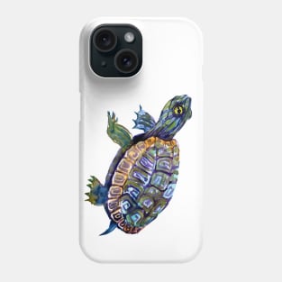 River Turtle, Slider, Turtle artwork Phone Case