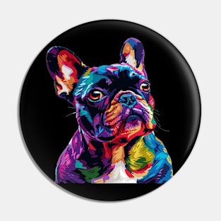 French Bulldog Colorfull Pop Art Design For Dog Onwer Pin