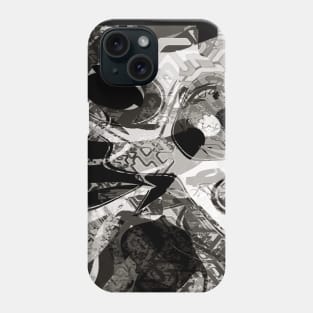 Abstract Monochrome Pattern with Geometric Shapes Phone Case