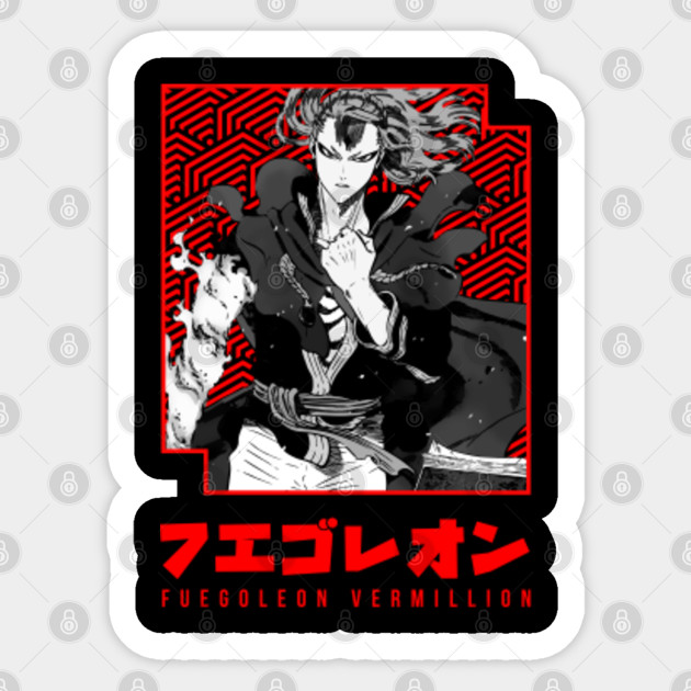 Fuegoleon Vermillion Black Clover Manga Panel Design Fuegoleon Vermillion Sticker Teepublic - black clover leopol vermillion shirt roblox