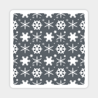 Snowflakes Gray Magnet