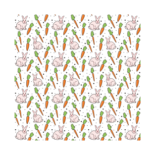 Rabbits in carrots field pattern T-Shirt