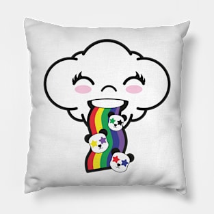 Happy cloud rainbow Pillow