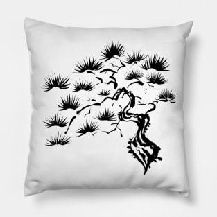 Sumi-E Pine Tree (Black) Pillow