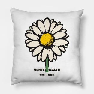 Vintage Mental health matters daisy Pillow