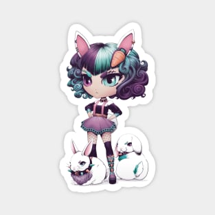 Cute Kawaii Chibi Bunny Girl Magnet