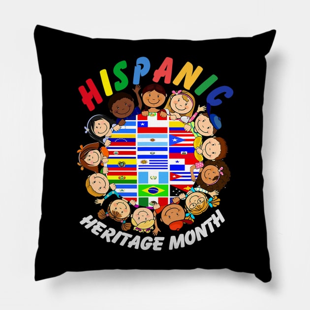 Hispanic Heritage Month Shirt Kids Boy Girl Toddler Latino Pillow by Eleam Junie