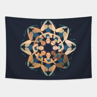 Synchronized Swimming Summer Games Mandala Tapestry