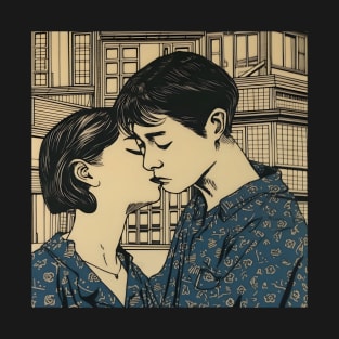 Asian couple kissing T-Shirt