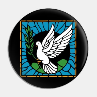 Stained Glass Dove Pin