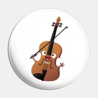 Cute funny violin musical cartoon character Pin