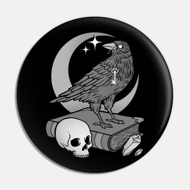 Occult Crow Pin by Deniart