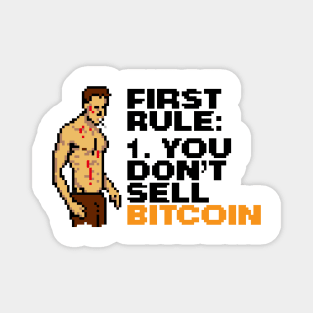 First Rule of Bitcoin Pixel Art Magnet