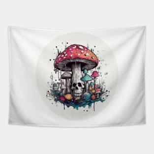 Mushroom Skull Tapestry