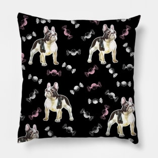 french bulldog and sweets Pillow