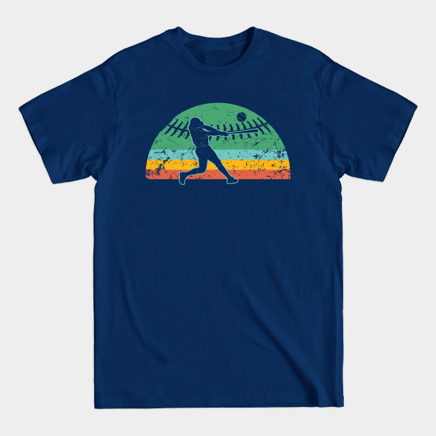 Disover Vintage Baseball Shirt Batter Swinging Retro Sunset - Baseball - T-Shirt