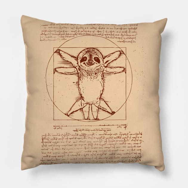 Vitruvian Sloth Pillow by huebucket