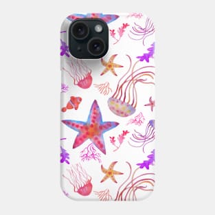 Starfish and jellyfish pattern Phone Case