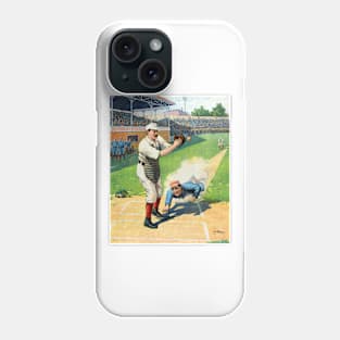 Baseball, Runner Sliding Past Catcher 1800s Phone Case