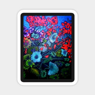 Red Flower Garden - Oil Painting Magnet