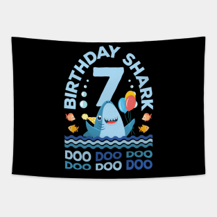 Birthday Shark Doo Doo 7th Birthday Gift Tapestry