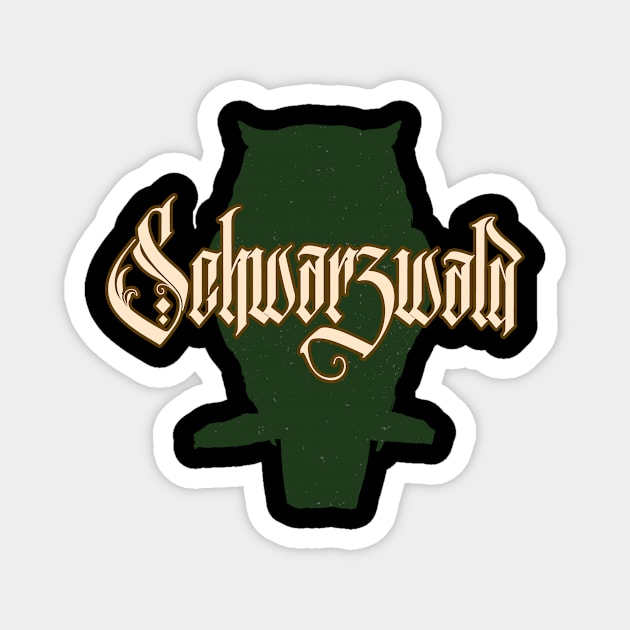 Schwarzwald Eule Uhu Vogel Natur Schwaben Magnet by Foxxy Merch