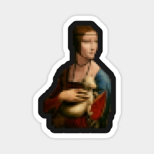 Pixel art Lady with an Ermine by Da Vinci Magnet