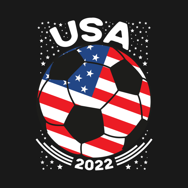 USA Flag Soccer Fans Shirt, USA American Flag Sports Soccer Ball by mcoshop